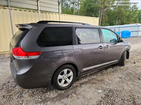 2012 Toyota Sienna Le VIN 5TDKK3DC8CS199471 фото 3