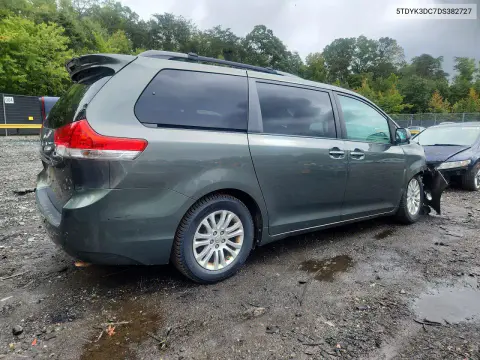 2013 Toyota Sienna Xle 8-Passenger VIN 5TDYK3DC7DS382727 фото 3