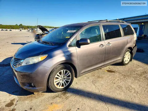 5TDYK3DC6DS362159 — 2013 Toyota Sienna, Задняя часть, фото до ремонта