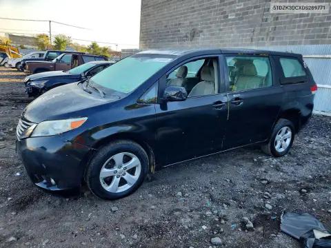 5TDZK3DCXDS289771 — 2013 Toyota Sienna, Передняя часть, фото до ремонта