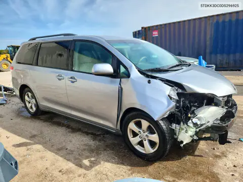 2013 Toyota Sienna Le VIN 5TDKK3DC0DS296925 фото 4