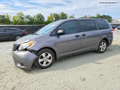 5TDZK3DC5ES486073 — 2014 Toyota Sienna, Передняя часть, фото до ремонта