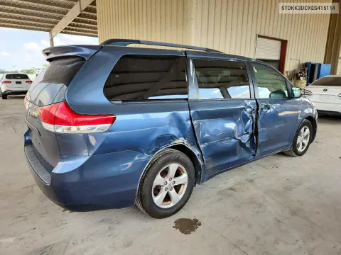 2014 Toyota Sienna Le VIN 5TDKK3DCXES415114 фото 3