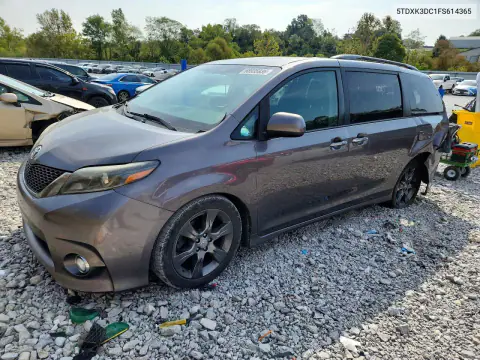 5TDXK3DC1FS614365 — 2015 Toyota Sienna, Задняя часть, фото до ремонта