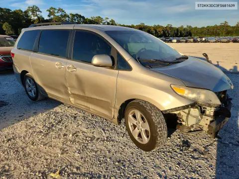 2015 Toyota Sienna Le VIN 5TDKK3DC3FS681639 фото 4