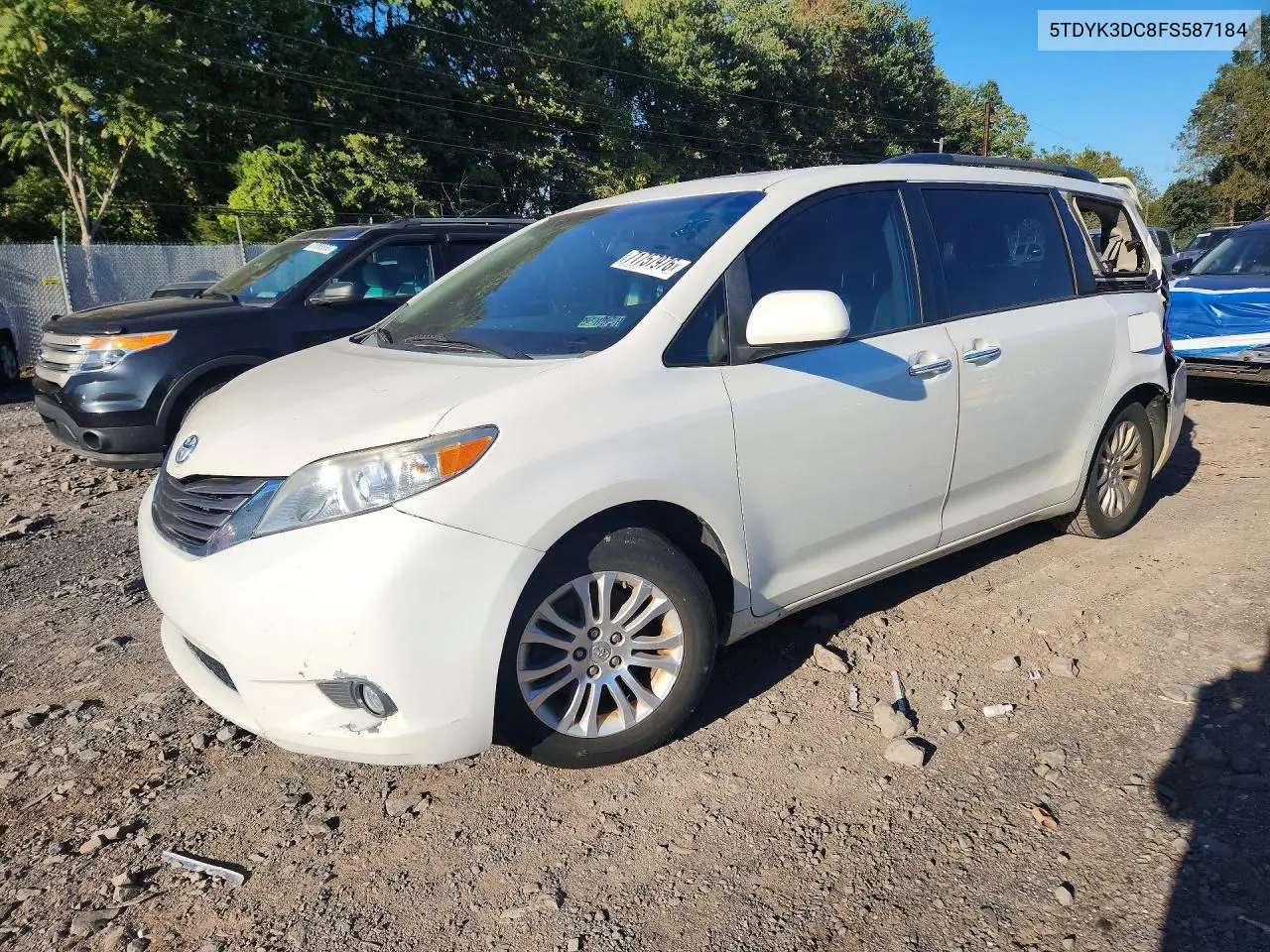 2015 Toyota Sienna Xle Premium 8-Passenger VIN 5TDYK3DC8FS587184 фото 1