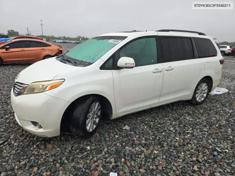 5TDYK3DC3FS540211 — 2015 Toyota Sienna, Передняя часть, фото до ремонта