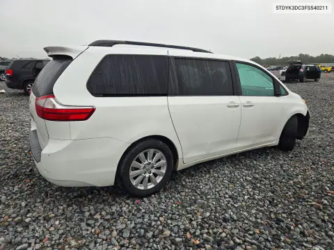 2015 Toyota Sienna Limited Premium 7-Passenger VIN 5TDYK3DC3FS540211 фото 3