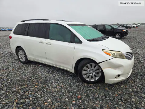 2015 Toyota Sienna Limited Premium 7-Passenger VIN 5TDYK3DC3FS540211 фото 4