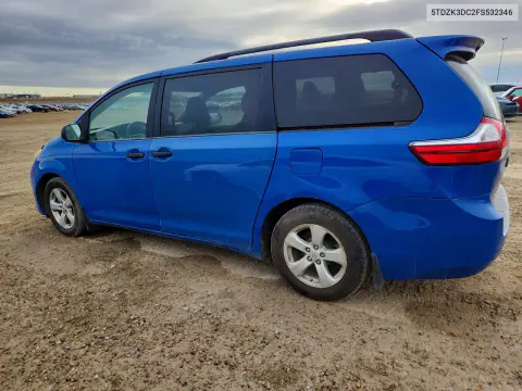2015 Toyota Sienna VIN 5TDZK3DC2FS532346 фото 2