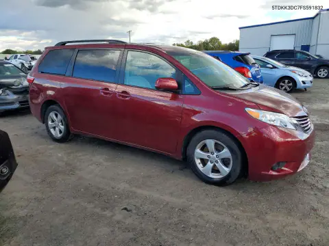 2015 Toyota Sienna Le VIN 5TDKK3DC7FS591832 фото 4