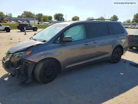 5TDYK3DC4FS678274 — 2015 Toyota Sienna, Передняя часть, фото до ремонта