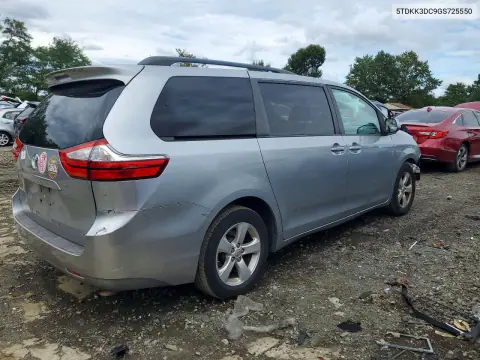 2016 Toyota Sienna Le VIN 5TDKK3DC9GS725550 фото 3