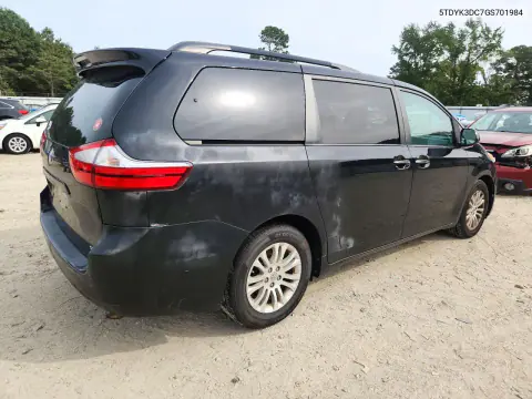 2016 Specialized Sienna Xle 8-Passenger VIN 5TDYK3DC7GS701984 фото 3