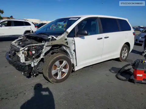 5TDZZ3DC5KS988301 — 2019 Toyota Sienna, Сторона, фото до ремонта