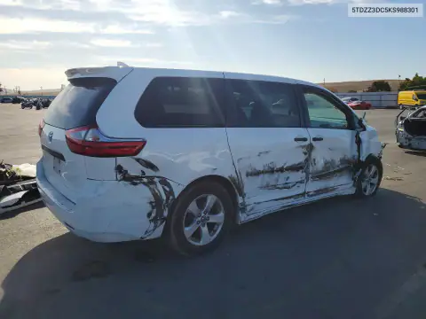 5TDZZ3DC5KS988301 — 2019 Toyota Sienna, фото 3 с аукциона Copart, Боковая часть