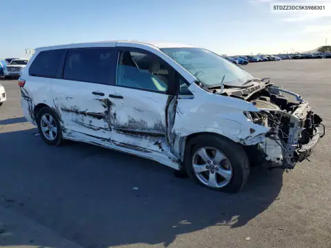 5TDZZ3DC5KS988301 — 2019 Toyota Sienna, фото 4 с аукциона Copart, Боковая часть