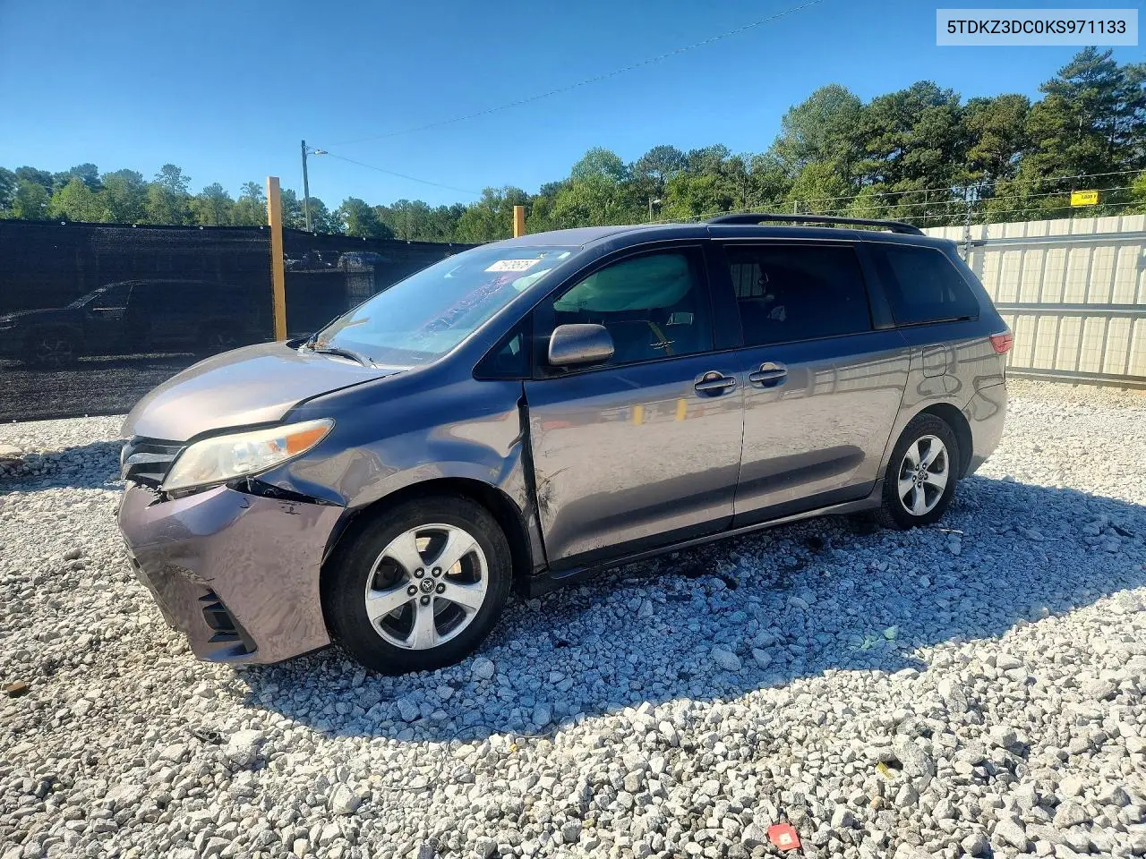 5TDKZ3DC0KS971133 Toyota Sienna 2019 — повреждение Передняя часть, фото до ремонта