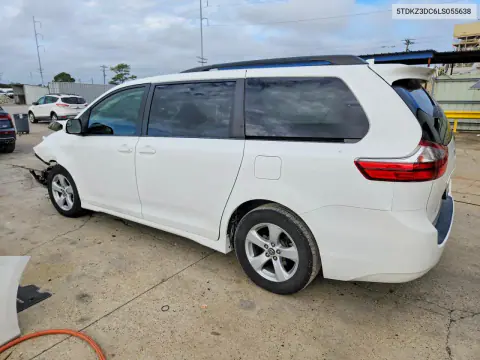 2020 Toyota Sienna Le VIN 5TDKZ3DC6LS055638 фото 2