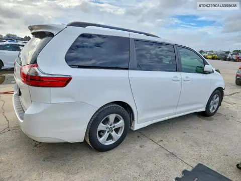 2020 Toyota Sienna Le VIN 5TDKZ3DC6LS055638 фото 3