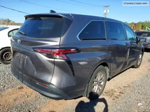 2021 Toyota Sienna Le VIN 5TDKRKEC1MS014991 фото 3