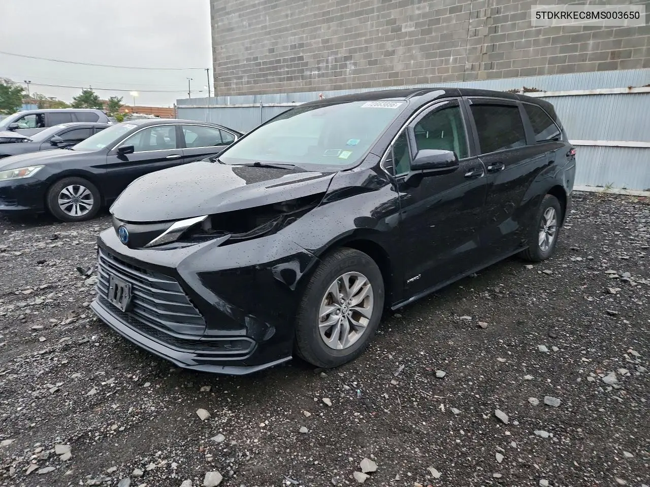 2021 Toyota Sienna Le VIN 5TDKRKEC8MS003650 фото 1