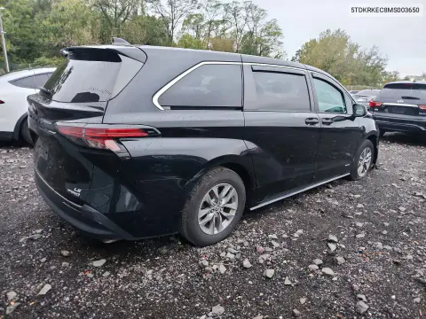 2021 Toyota Sienna Le VIN 5TDKRKEC8MS003650 фото 3