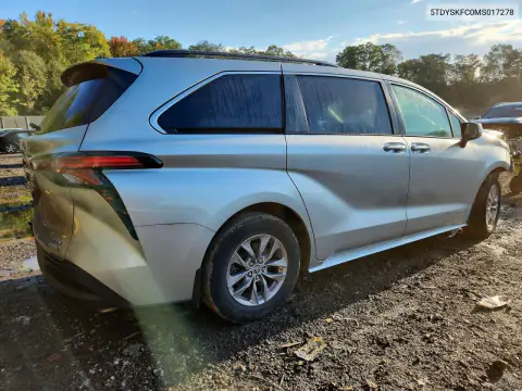 5TDYSKFC0MS017278 — 2021 Toyota Sienna, фото 3 с аукциона Copart, Передняя часть