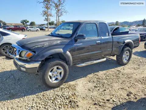 5TESM92N42Z142316 — 2002 Toyota Tacoma, Передняя часть, фото до ремонта