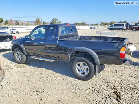 2002 Toyota Tacoma Xtracab Prerunner VIN 5TESM92N42Z142316 фото 2