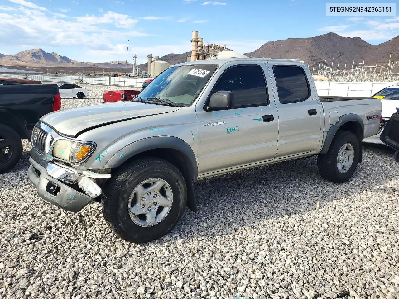 2004 Toyota Tacoma Prerunner V6 VIN 5TEGN92N94Z365151 фото 1