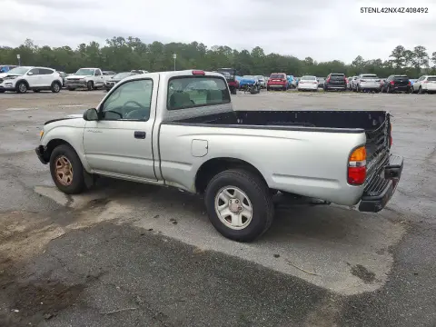 2004 Toyota Tacoma Base VIN 5TENL42NX4Z408492 фото 2