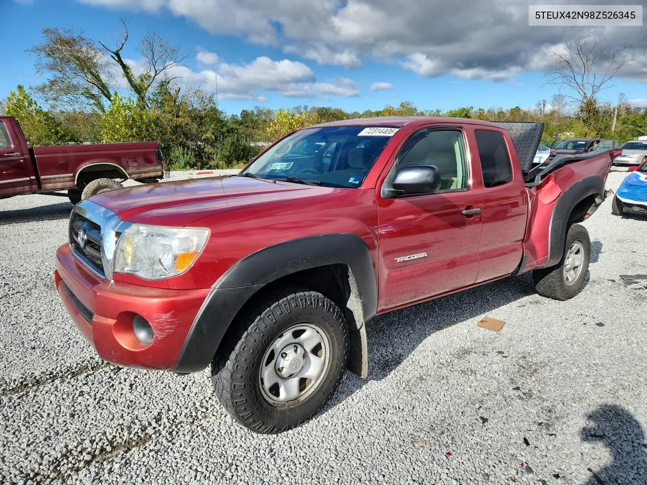 2008 Toyota Tacoma Access Cab VIN 5TEUX42N98Z526345 фото 1