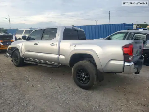 3TYDZ5BN2MT004345 — 2021 Toyota Tacoma, фото 2 с аукциона Copart, Передняя часть