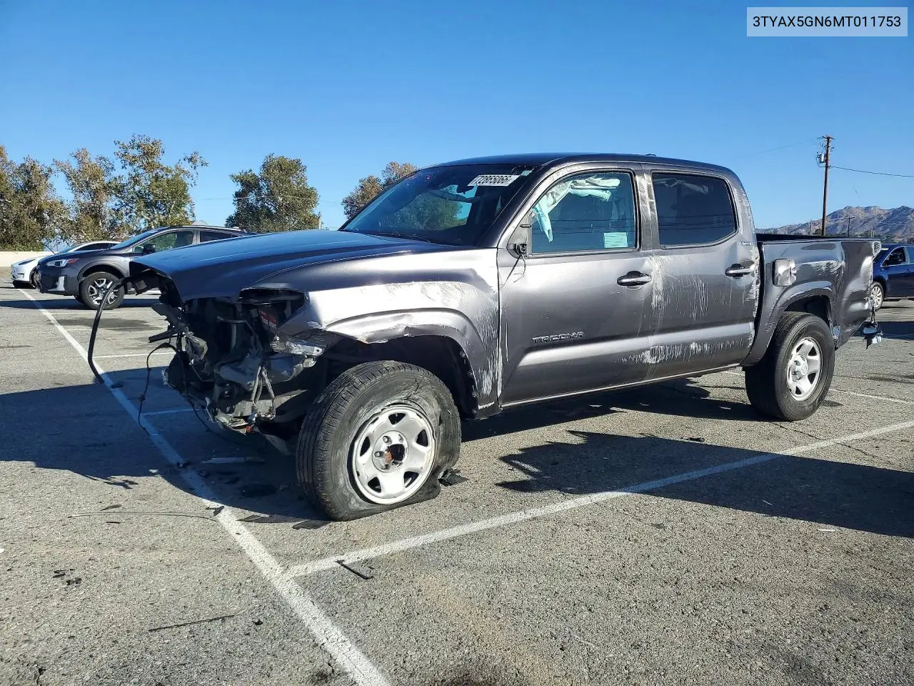 3TYAX5GN6MT011753 Toyota Tacoma 2021 — повреждение Передняя часть, фото до ремонта