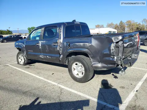 3TYAX5GN6MT011753 — 2021 Toyota Tacoma, фото 2 с аукциона Copart, Передняя часть