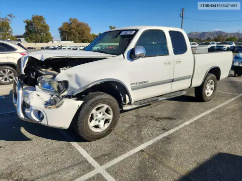 2003 Toyota Tundra Sr5 VIN 5TBRN34193S421691 фото 1