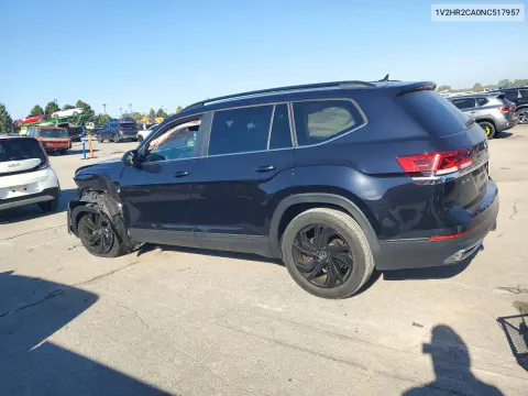 2022 Volkswagen Atlas Se VIN 1V2HR2CA0NC517957 фото 2