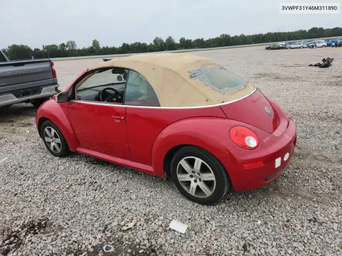 2006 Volkswagen New Beetle Convertible VIN 3VWPF31Y46M311890 фото 2