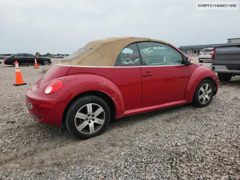 2006 Volkswagen New Beetle Convertible VIN 3VWPF31Y46M311890 фото 3