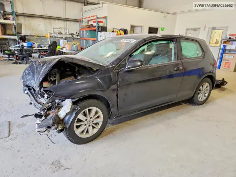 3VW817AU0FM026952 — 2015 Volkswagen GOLF, Передняя часть, фото до ремонта