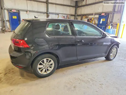 2015 Volkswagen Golf VIN 3VW817AU0FM026952 фото 3