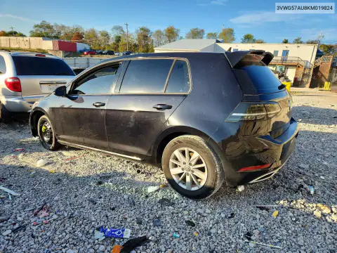 3VWG57AU8KM019824 — 2019 Volkswagen GOLF, фото 2 с аукциона Copart, Механические повреждения