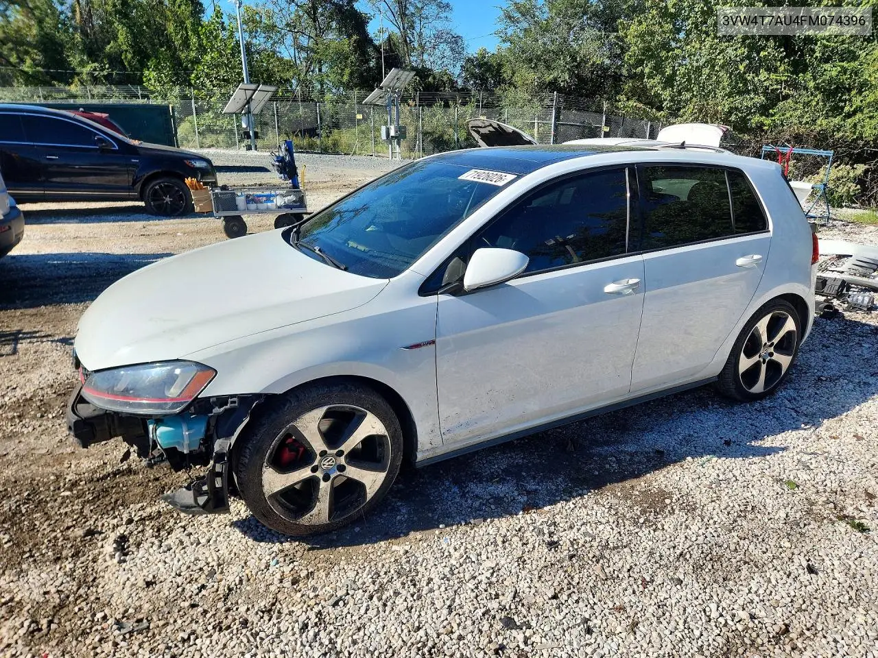 2015 Volkswagen Gti VIN 3VW4T7AU4FM074396 фото 1