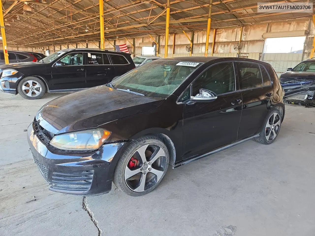 2015 Volkswagen Gti VIN 3VW4T7AU1FM003706 фото 1