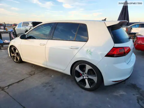 2015 Volkswagen Gti VIN 3VW5T7AU3FM017093 фото 2