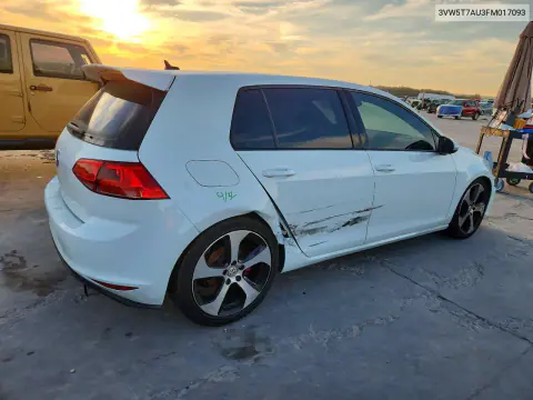 2015 Volkswagen Gti VIN 3VW5T7AU3FM017093 фото 3