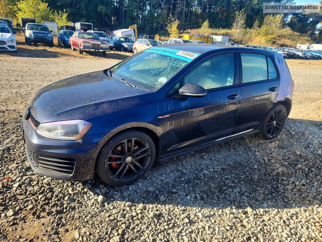 2016 Volkswagen Gti S/Se VIN 3VW5T7AU6GM044080 фото 1