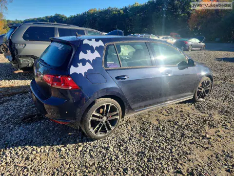 2016 Volkswagen Gti S/Se VIN 3VW5T7AU6GM044080 фото 3