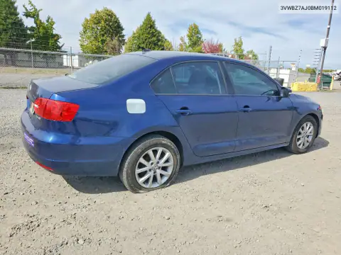 3VWBZ7AJ0BM019112 — 2011 Volkswagen Jetta, фото 3 с аукциона Copart, Задняя часть